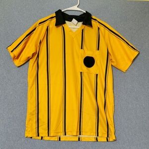 High Five black yellow striped referee shirt. Size medium